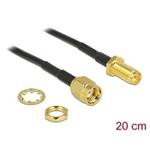 Delock anténí kabel RP-SMA Plug > RP-SMA Jack Bulkhead 200 mm