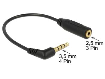 Delock Audio kabel Stereo jack 3.5 mm 3 pin samec > Stereo jack 2.5 mm 3 pin samice pravoúhlá