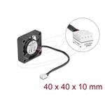 Delock Axiální ventilátor: 12 V DC, 40 x 40 x 10 mm, černý