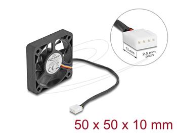 Delock Axiální ventilátor: 12 V DC, 50 x 50 x 10 mm, černý