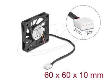 Delock Axiální ventilátor: 12 V DC, 60 x 60 x 10 mm, černý