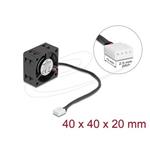 Delock Axiální ventilátor: 24 V DC, 40 x 40 x 20 mm, černý