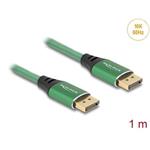 Delock DisplayPort kabel 16K 60 Hz 1 m zelený kovový