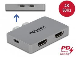 Delock Duální adaptér HDMI s rozlišením 4K 60 Hz a PD 3.0 pro MacBook