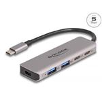 Delock Dvouportový rozbočovač sítě USB 5 Gbps se dvěma porty USB Type-C™, se dvěma porty Typu-A a s konektorem USB Type