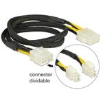 Delock Extension Cable Power 8 pin EPS male (2 x 4 pin) > 8 pin female 44 cm