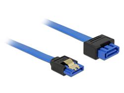 Delock Extension cable SATA 6 Gb/s receptacle straight > SATA plug straight 30 cm blue latchtype