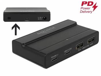 Delock Externer USB 3.1 2 Port Typ-A und 2 Port USB Type-C™ Hub mit 10 Gbps