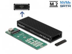Delock Externí kombinované pouzdro USB Type-C™ pro M.2 NVMe PCIe nebo pro SATA SSD