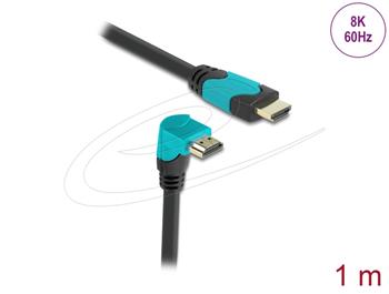 Delock High Speed HDMI kabel samec přímý na samec 90° pravoúhlý dolů 48 Gbps 8K 60 Hz 1 m