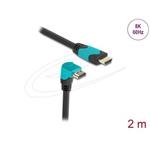 Delock High Speed HDMI kabel samec přímý na samec 90° pravoúhlý dolů 48 Gbps 8K 60 Hz 2 m