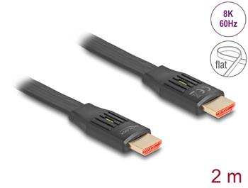 Delock High Speed HDMI Plochý stuhový kabel 48 Gbps 8K 60 Hz 2 m