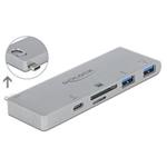 Delock Hub se 3 porty a čtečka karet se 2 sloty pro MacBook s PD 3.0 a zatažitelným připojením USB Type-C™
