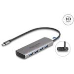 Delock Hub USB 10 Gbps se 4 porty USB Typ-A, s konektorem USB Type-C™ a s dalším napájecím portem