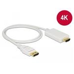 Delock Kabel Displayport 1.2 samec > High Speed HDMI-A samec pasivní 4K 1 m bílý