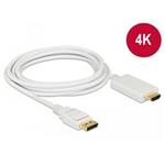 Delock Kabel Displayport 1.2 samec > High Speed HDMI-A samec pasivní 4K 3 m bílý
