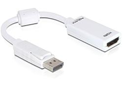 Delock kabel DisplayPort samec na HDMI A samice, délka 12,5cm, bílý