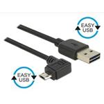 Delock kabel EASY-USB 2.0-A samec > EASY-Micro USB 2.0 samec pravoúhlý levý/pravýt 2 m
