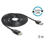 Delock kabel EASY-USB 2.0-A samec > USB 2.0-A samice,prodlužující 3 m