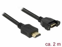 Delock Kabel HDMI-A samec > HDMI-A samice montážní panel 4K 30 Hz 2 m