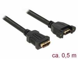 Delock Kabel HDMI-A samice > HDMI-A samice montážní panel 4K 30 Hz 0,5 m