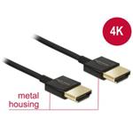 Delock Kabel High Speed HDMI s Ethernetem - HDMI-A samec > HDMI-A samec 3D 4K 0,5 m Slim Premium