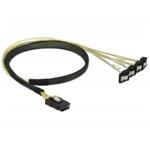 Delock Kabel Mini SAS SFF-8087 > 4 x SATA 7 pin samice 90° pravoúhlý 0,5 m