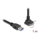 Delock Kabel s rozhraním USB 5 Gbps, se zástrčkou USB Typ-A, přímá, na zástrčku USB Micro-B, se šrouby, pravoúhlá nahor