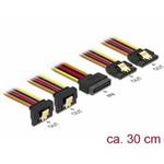 Delock Kabel SATA 15 pin napájecí samec s aretací > SATA 15 pin napájecí samice 2 x přímý / 2 x dolů 30 cm