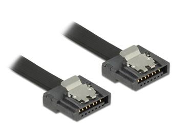 Delock kabel SATA FLEXI 6 Gb/s 30 cm černý kovová spona