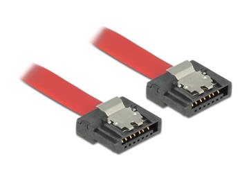 Delock kabel SATA FLEXI 6 Gb/s 70 cm červený kovová spona