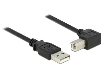 Delock kabel USB 2.0 A samec > USB 2.0 B samec, pravoúhlý, 5 m