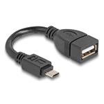 Delock Kabel USB 2.0 OTG Typ Micro-B samec na Typ-A samice 11 cm