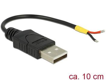 Delock Kabel USB 2.0 Typ-A samec > 2 x dráty bez konektoru 10 cm