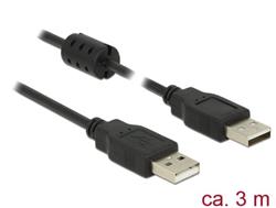 Delock Kabel USB 2.0 Typ-A samec > USB 2.0 Typ-A samec 3,0 m černý