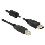 Delock Kabel USB 2.0 Typ-A samec > USB 2.0 Typ-B samec 3 m černý