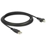 Delock kabel USB 2.0 typ A samec > USB 2.0 typ B samec se šroubky 2m