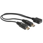 Delock kabel USB micro B samice > 2 x USB micro-B samec 20.5 cm