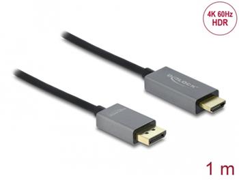 Delock Kabel z Active DisplayPort 1.4 na HDMI, 4K, 60 Hz (HDR), 1 m