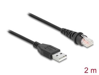 Delock Kabel z rozhraní RJ50 na USB 2.0 Typu-A ke čtečce čárových kódů, 2 m