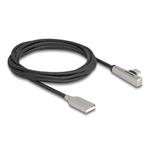 Delock Kabel ze zástrčky USB 2.0 Typ-A na zástrčku USB Type-C™, pravoúhlý, s LED a s funkcí rychlého nabíjení 60 W, 2 m