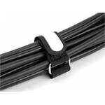 Delock Kabelový úvazek na suchý zip se smyčkou a upínacím očkem, D 305 x Š 25 mm, černý, 5 ks