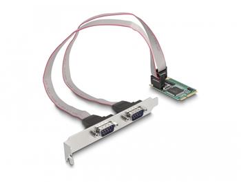 Delock Karta Mini PCIe full size, 2 x sériové RS-232 D-Sub, devítipinové