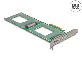 Delock Karta PCI Express 4.0 x8 na 2 x interní U.2 NVMe SFF-8639 - rozvětvení (DxŠ 236 x 87 mm)