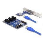 Delock Karta PCI Express Riser x1 na 3 x PCIe x1, s 50 cm USB kabelem