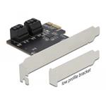 Delock Karta PCI Express x1 SATA se 4 porty - Low Profile