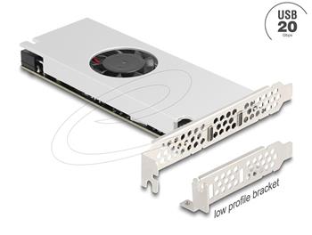 Delock Karta PCI Express x16 na 2 x USB 20 Gb/s USB Type-C Dual Channel s ventilátorem a chladičem , nízkoprofilové