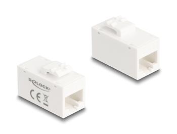 Delock Keystone Modul RJ45 jack na RJ45 jack Cat.6A UTP bílá