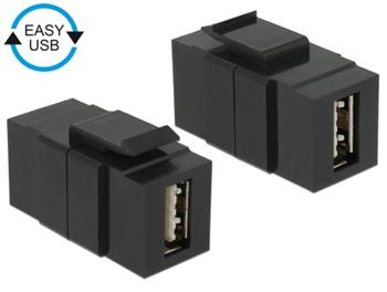 Delock Keystone module EASY-USB 2.0 A female > EASY-USB 2.0 A female black