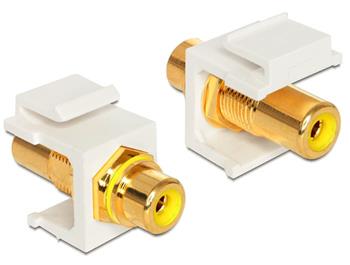 Delock Keystone module RCA samice > RCA samice,pozlacen,žlutý